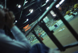 Photograph of a man named David watching handball
