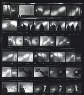 Contact sheet of photographs of The Glass Bead Game installation by Timothy Watters
