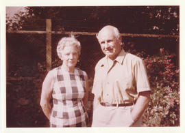Portrait of Edith and Thomas Head Raddall standing in their garden