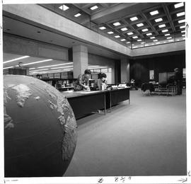 Photograph of the information desk at the Killam Memorial Library