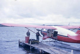 Photograph of a plane on the water near Fort Chimo, Quebec