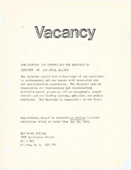 Advertisement for the Director position at Eye Level Gallery
