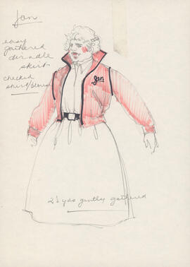 Costume design for Jan as a Pink Lady