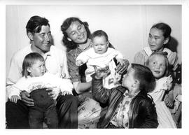 Photograph of George and Joanna Koneak with five children