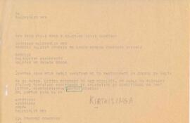 'K' miscellaneous correspondence