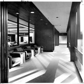 Photograph of a lounge and smoking area in the Killam Memorial Library