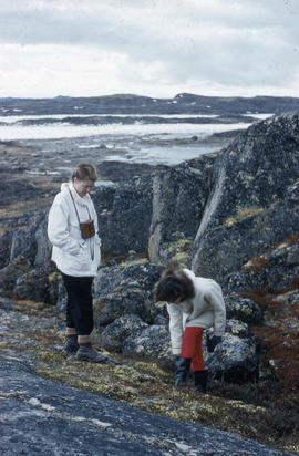 Photograph of Barbara Hinds and another woman in Frobisher Bay, Northwest Territories