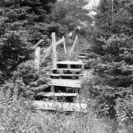 Photograph of an old wooden staircase