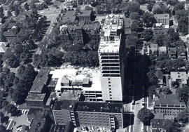 Aerial photograph of the Sir Charles Tupper Medical Building under construction