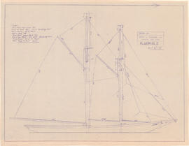 Drawing of the Bluenose II in full sail