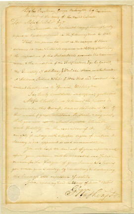 Letter of appointment to Moses Child,  written and signed by George Washington, first President o...