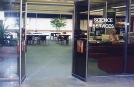 Photograph of the science reference desk at the Killam Memorial Library, Dalhousie University