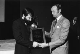 Photograph of Ray Riddell and W. Andrew MacKay : Climo Award presentation