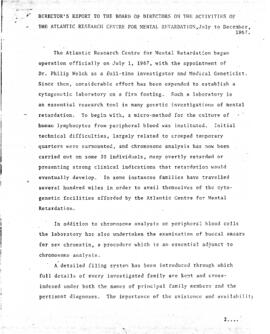 Director's Report to the Board of Directors of the Atlantic Research Centre, July to December 1967