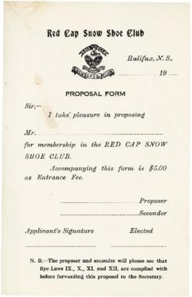 Forms and Stationery, Red Hat Snow Shoe Club
