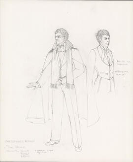 Costume design for Benedick, Hamlet, Romeo, Orsino