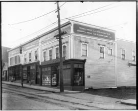 Photograph of McLellan's three stores in New Glasgow