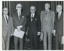 Photograph of five honorary presidents of the Dalhousie Alumni Association