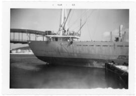Photograph of an unidentified Pulp Ship at the East River Dock, Sheet Harbour