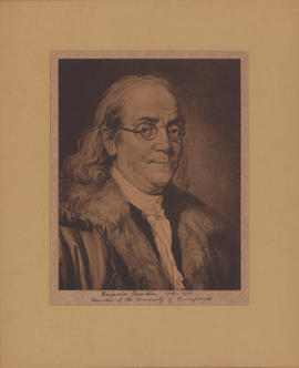 Sketch portrait of Benjamin Franklin (1706-1790) - Reproduction
