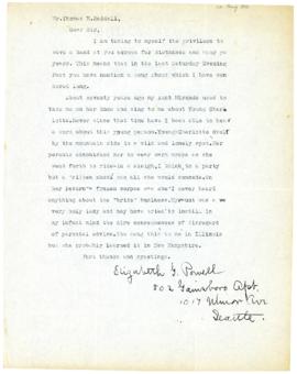 Correspondence between Thomas Head Raddall and Elizabeth G. Powell