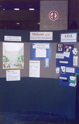 Photograph of an information display at the Killam Memorial Library, Dalhousie University
