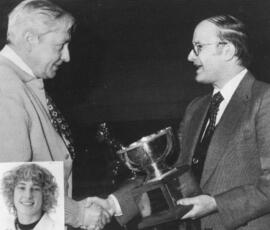 Photograph of Everett Maessen and Dr. Doug Eisner : Class of '55 Award presentation