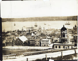 Photograph of a view of downtown Halifax from the Citadel before World War I