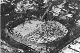 Aerial photograph of Dalplex during construction