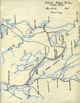 Maps of Atlantic Mutual Telephone Company's telephone line