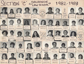 Photographic collage of section C of the Dalhousie Law School class of 1982-1983