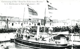 Photograph of Christening of the "Deep Sea Fisherman Mission" S.S. Strathcona in Port of St. John...
