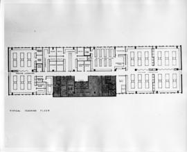 Drawing of the layout of a typical teaching floor in the Sir Charles Tupper Medical Building