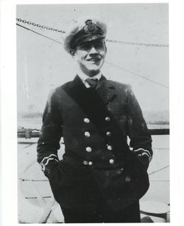 Photograph of Thomas Head Raddall in uniform as a wireless officer