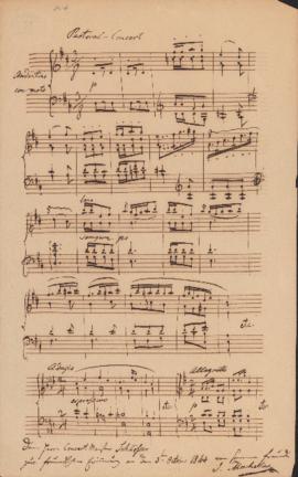 Autograph and musical incipits by Ignaz Moscheles