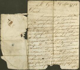 One letter to James Dinwiddie, sender unknown