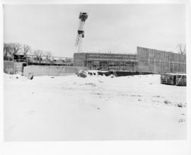 Photograph of the Dalplex construction site with snow