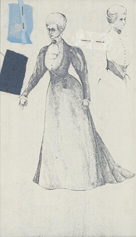Photocopy of costume design for Mrs. Gabor