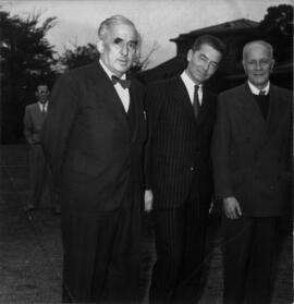Photograph of Klaus Pringsheim, Herbert von Karajan and Manfred Gurlitt