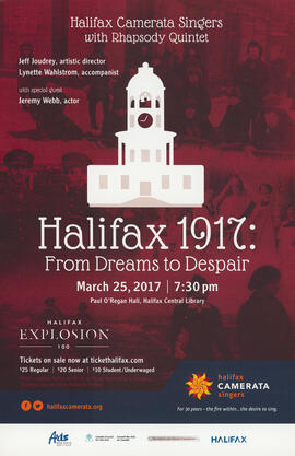 Halifax 1917 : from dreams to despair with Rhapsody Quintet and Jeremy Webb : [poster]