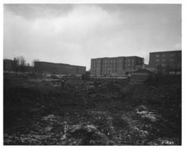 Photograph of the west view of the Killam Memorial Library construction
