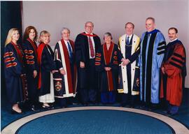 Photograph of Elisabeth Mann Borgese and others at Concordia University convocation