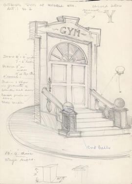 Sketch of outside the gym at Rydell High