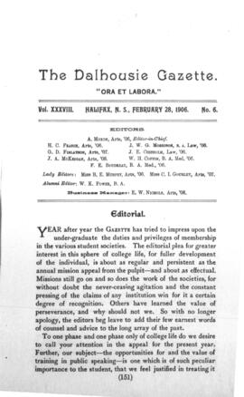 The Dalhousie Gazette, Volume 38, Issue 6