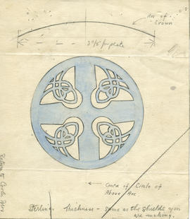 Drawing of the Celtic cross on the head of the Dalhousie University mace