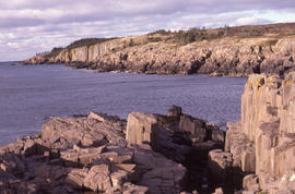Photograph of geological formations on the coast of Brier Island, Nova Scotia