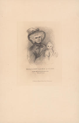 Engraving of portrait of Margaret Laird or Hare and baby: [1829]