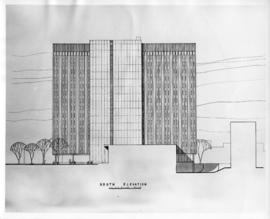 Drawing of the south elevation of the Sir Charles Tupper Medical Building