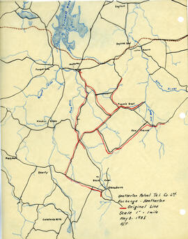 Map of Heatherton Mutual Telephone Company's telephone line
