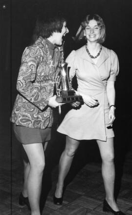 Photograph of Jeannie Collins and Debbie Williams : gymnastics award winners